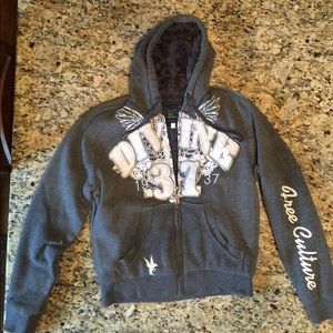 Free Culture Divine Large Grey Hoodie